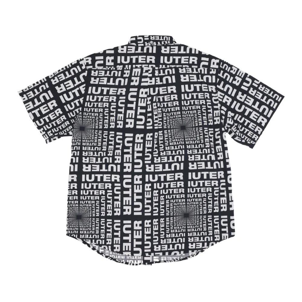 Iuter Zwarte korte mouw knoop shirt Black Heren