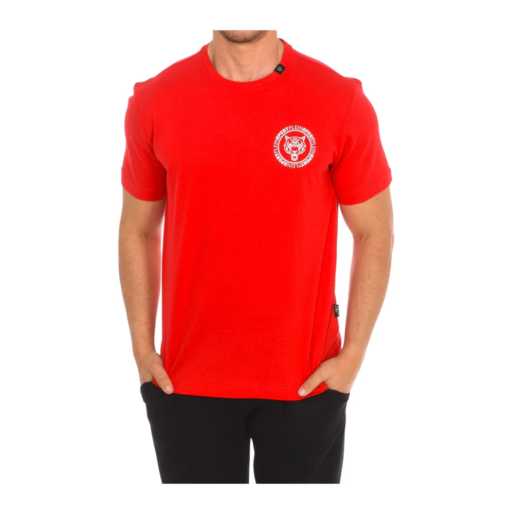 Plein Sport Korte Mouw T-shirt met Merkprint Red Heren
