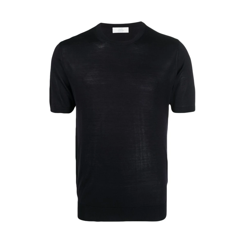 Mauro Ottaviani Zijden Ronde Hals T-Shirt in Marineblauw Blue Heren