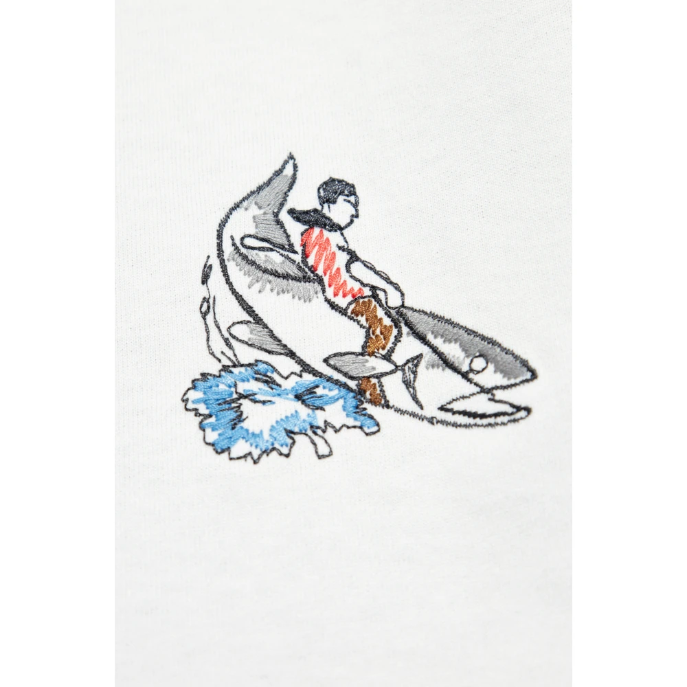 Bottega Veneta T-shirt met geborduurd patroon White Heren