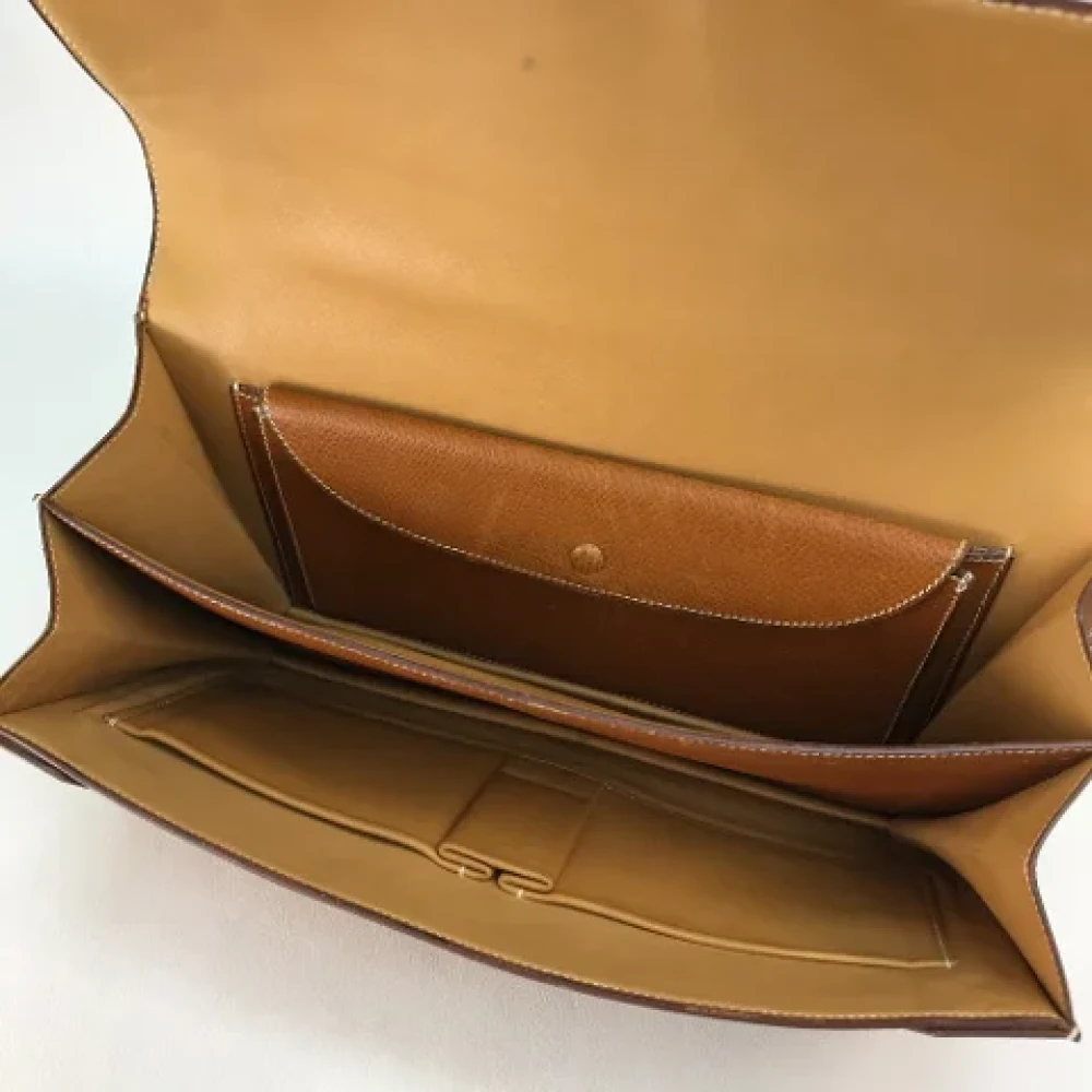 Hermès Vintage Pre-owned Leather handbags Brown Dames