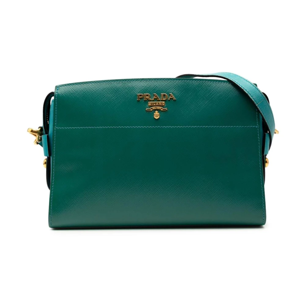 Prada Vintage Women's Green Pre-Owned Convertible Leather Shoulder Bag