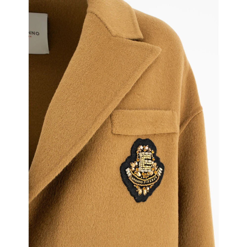 Ermanno Scervino Gouden Crest Blazer Brown Dames