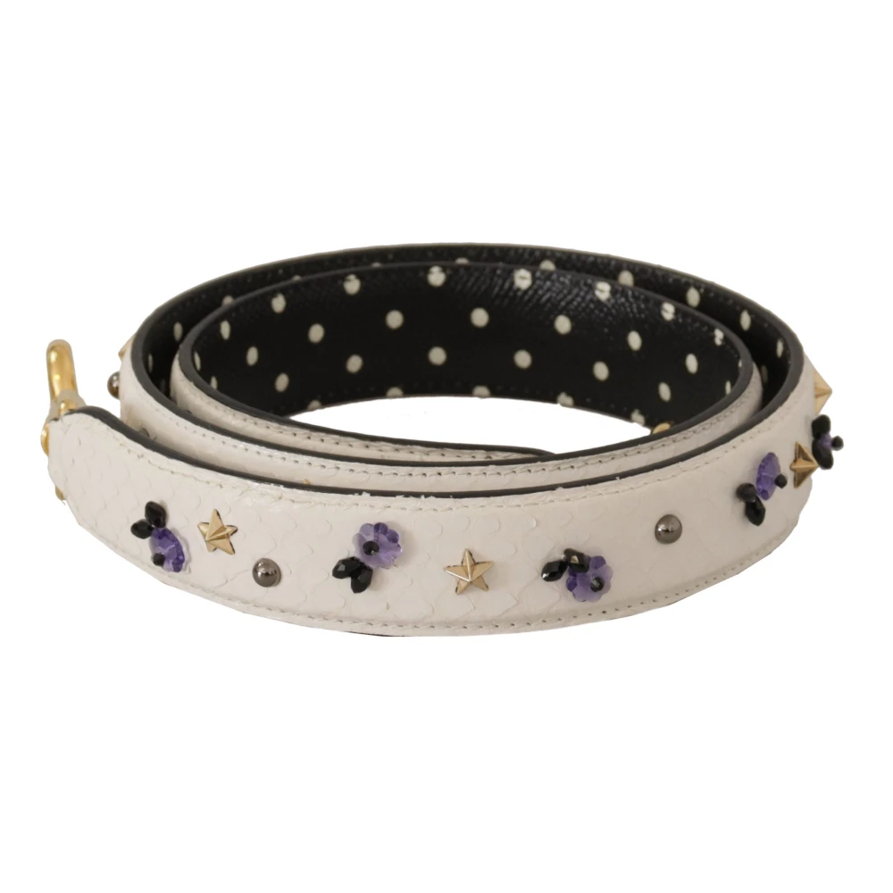 Dolce & Gabbana Witte Kristallen Leren Schoudertas White Dames