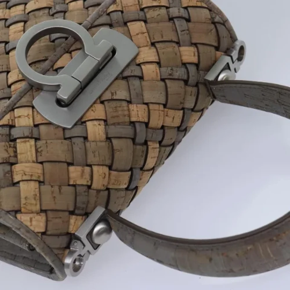 Salvatore Ferragamo Pre-owned Canvas handbags Brown Dames