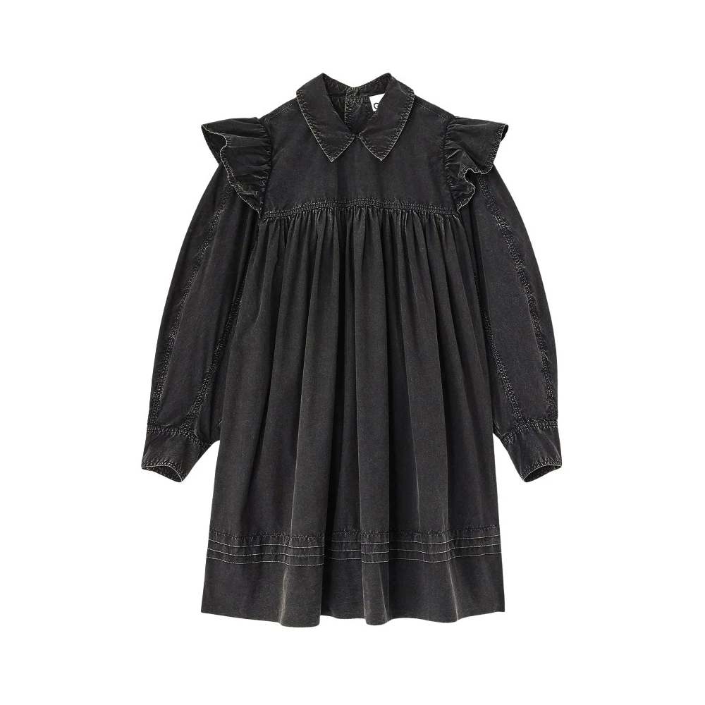 Ganni Women's Black Mini Shirt Dress - Short Dresses - Xs - Dresses