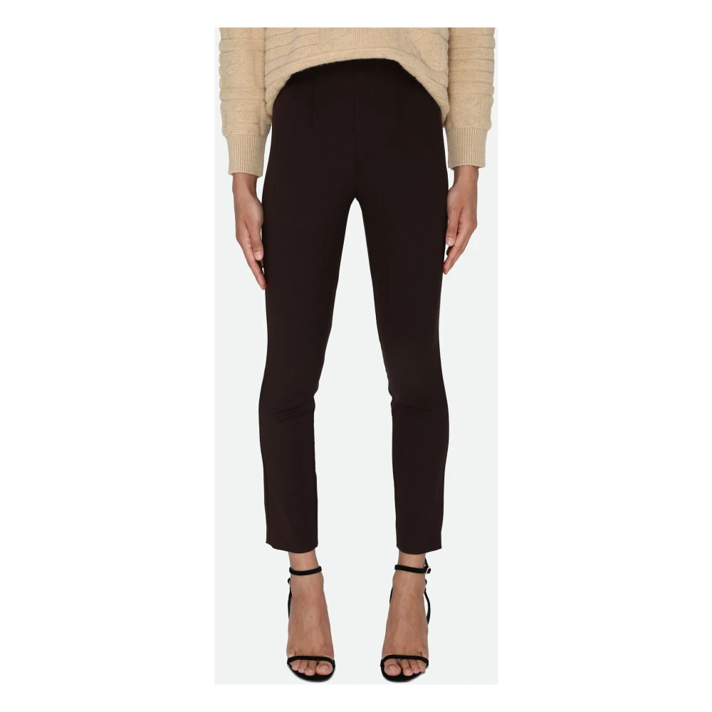 PATRIZIA PEPE Bruine Slim Fit Broek met Plooien Brown Dames