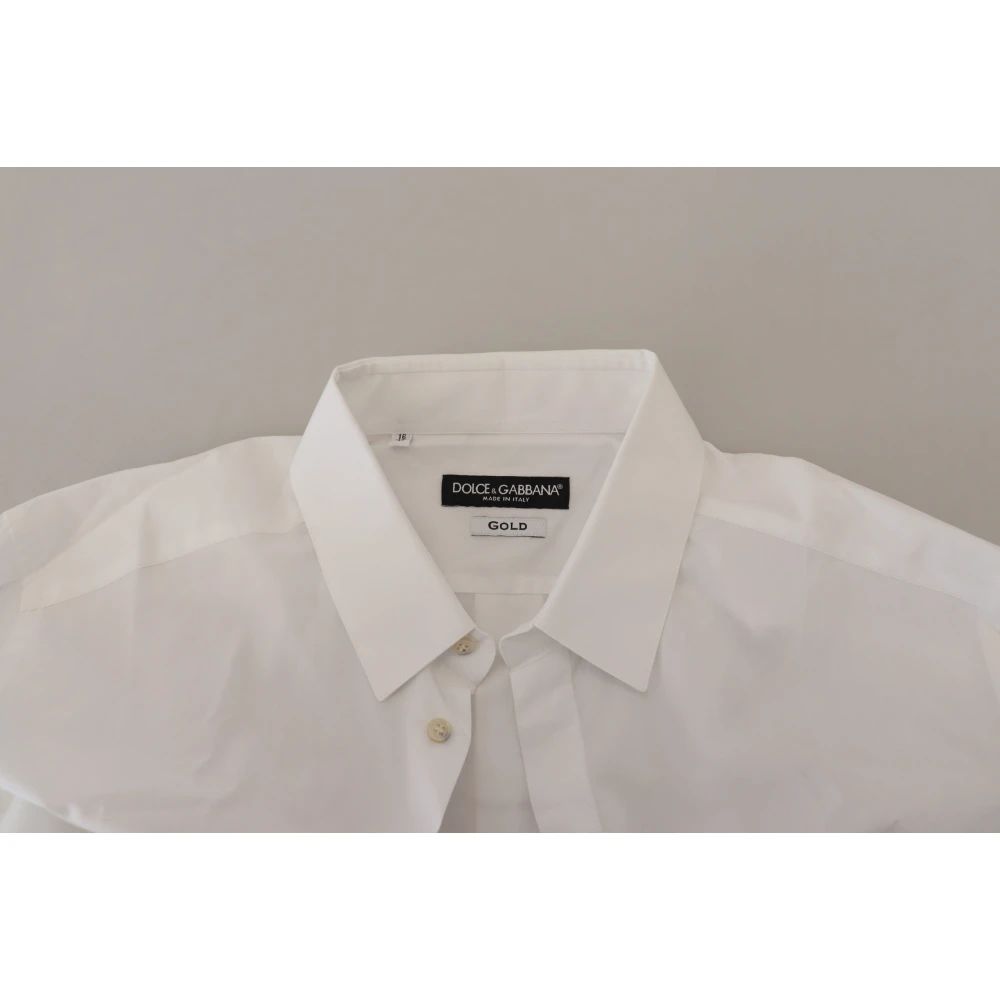 Dolce & Gabbana Elegante witte pauwenveer overhemd White Heren