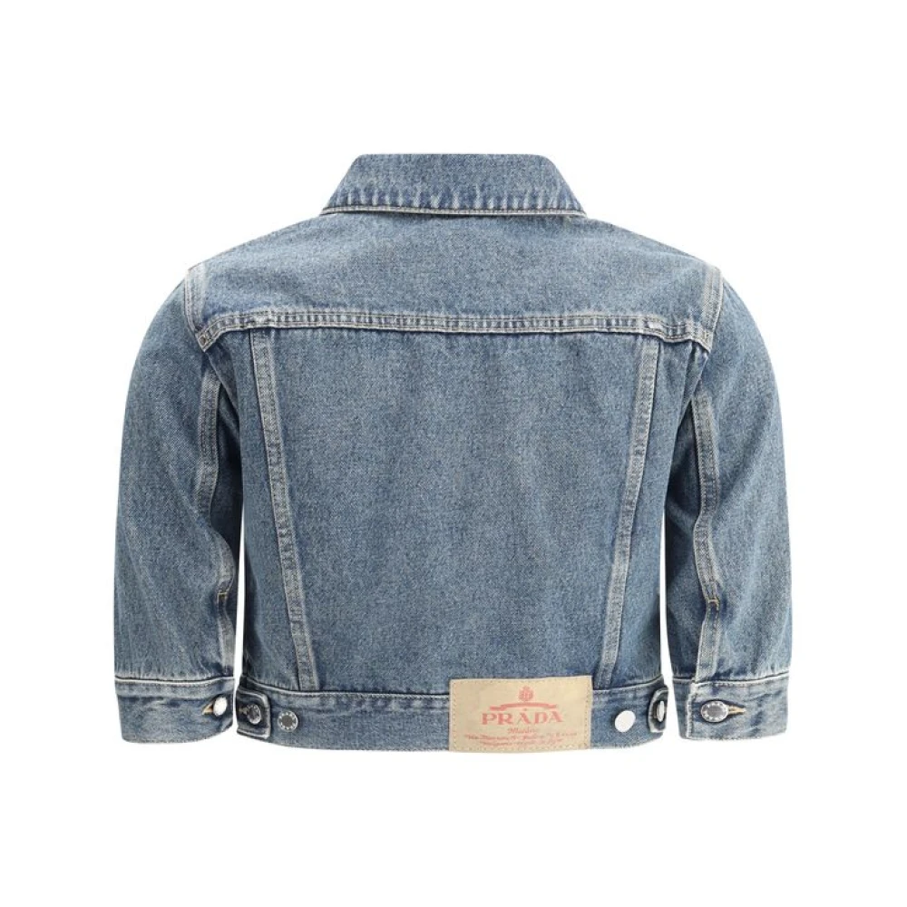 Prada Denim jack met klassieke kraag Blue Dames