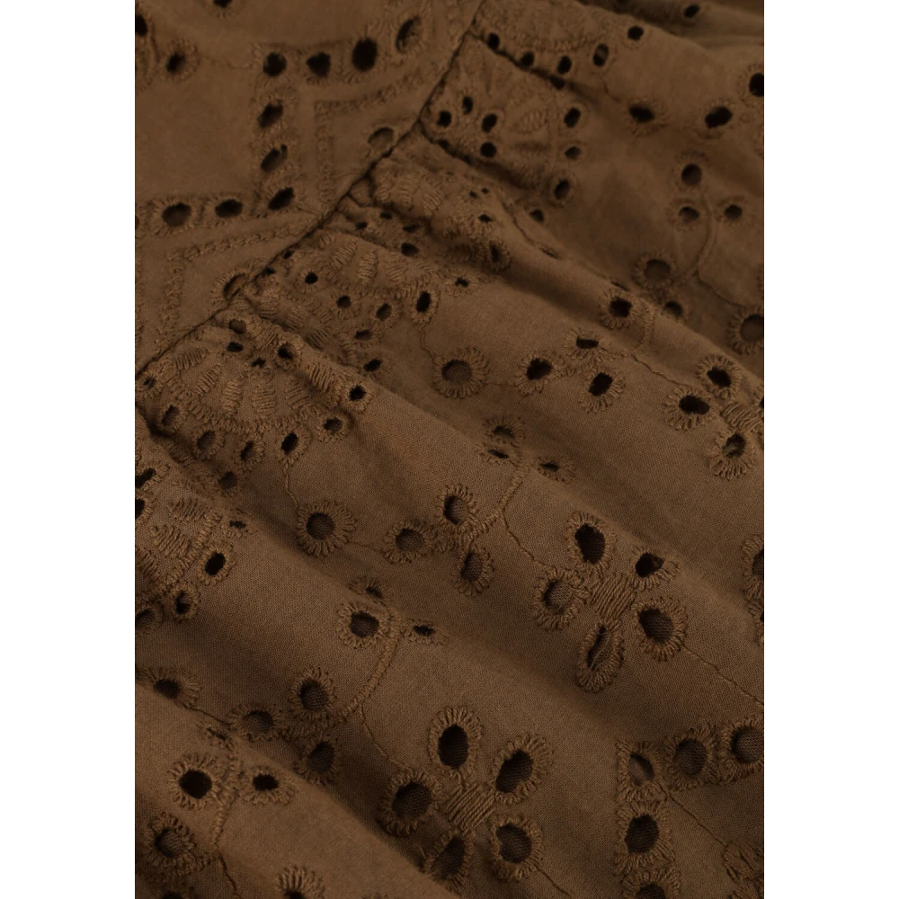Notre-v Dames Jurken Nv-donna Dress Broderie Anglaise Dress Brown Dames