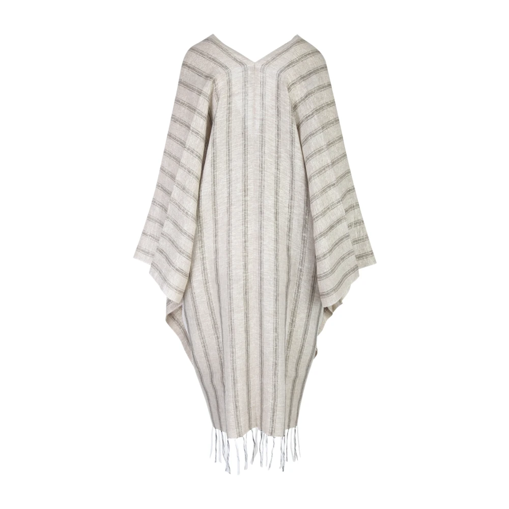 BRUNELLO CUCINELLI Linnen Poncho Yellow Dames