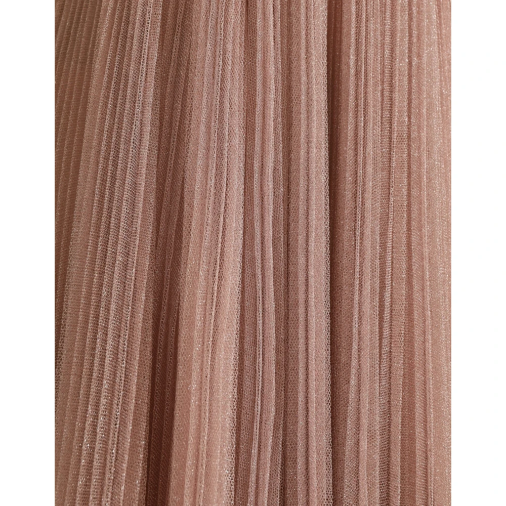 Dolce & Gabbana Roze Asymmetrische Tule Jurk Pink Dames