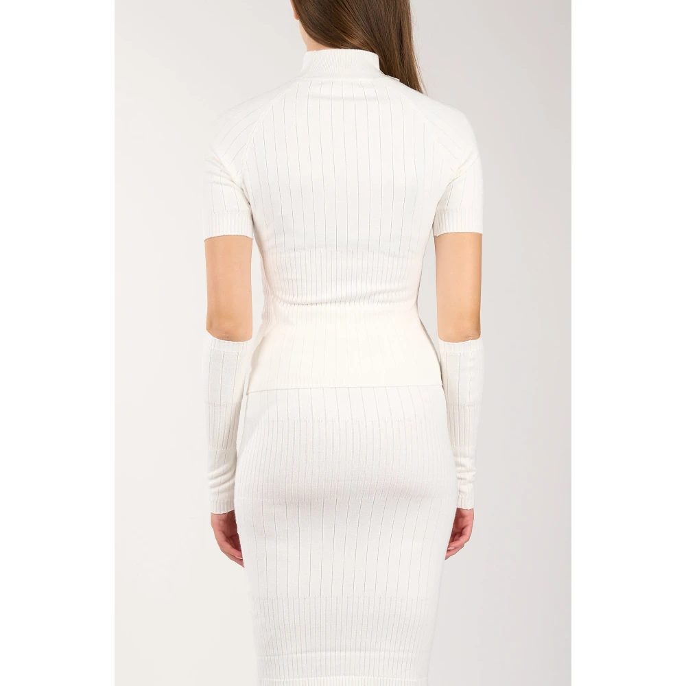 Hinnominate Geribbelde coltrui mouwloze top White Dames