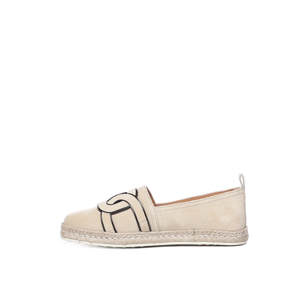 TOD'S Stijlvolle Suède Espadrilles Beige Dames