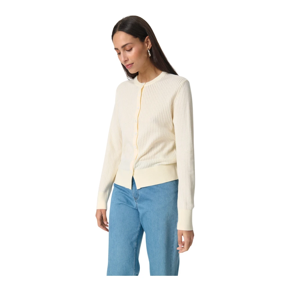 Soaked in Luxury Witte Gebreide Vest Whisper Stijl White Dames
