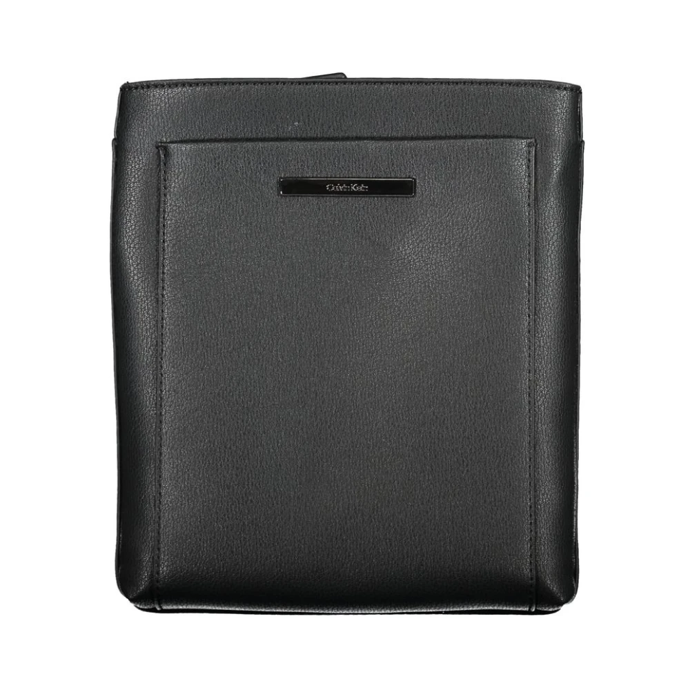 Calvin Klein Mannelijk Zwart Elegante Schoudertas Met Contrasterende Details