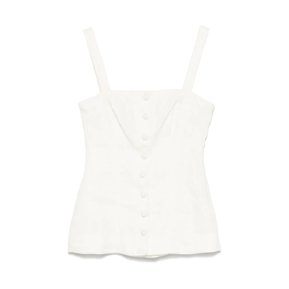 Faithfull the Brand Witte Linnen Taillevest White Dames