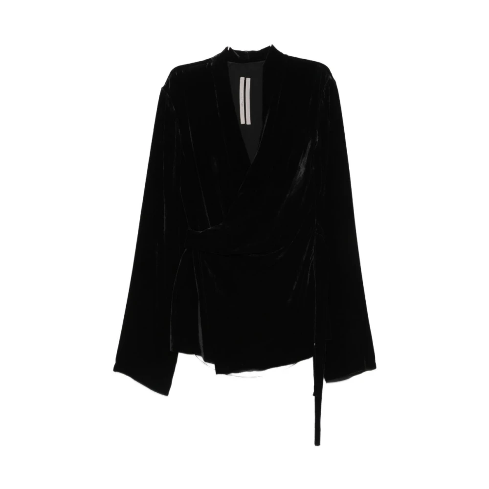 Rick Owens Scollo V Blouse - Female - Blouses - Black - L - Blouses & Shirts