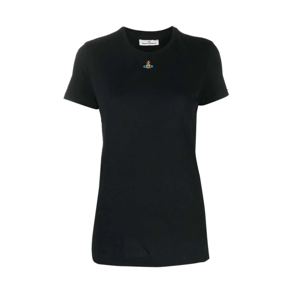 Vivienne Westwood Orb Logo Katoenen T-shirt Black Dames