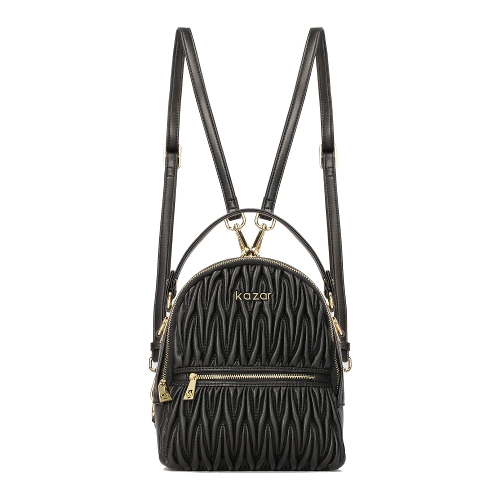 Kazar Elegante 2-in-1 zachte leren rugzak Black Dames