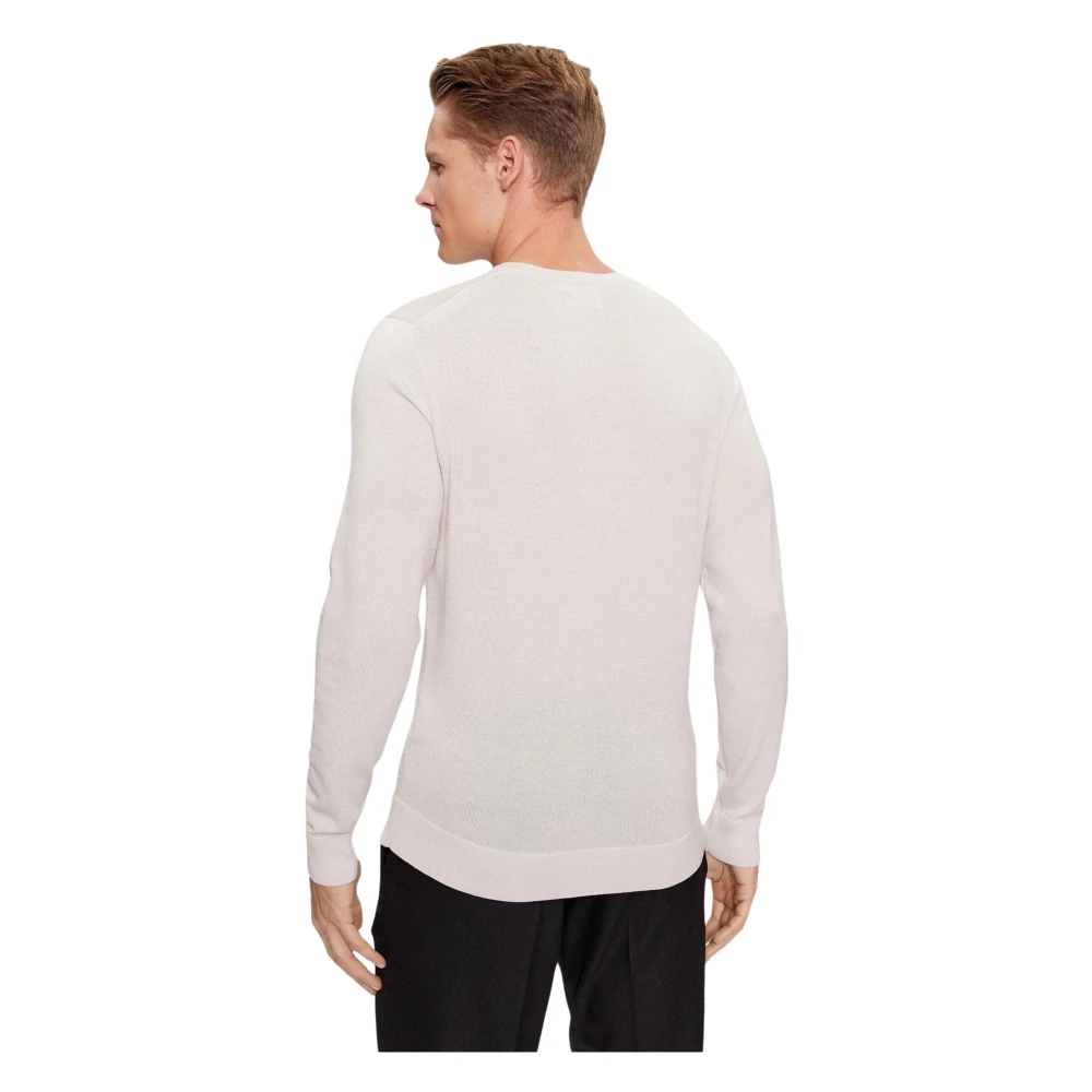 Calvin Klein Beige Merino Wol Trui Beige Heren