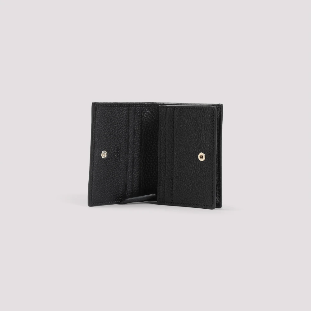 Gucci Zwarte Portemonnee van generfd leer Black Dames