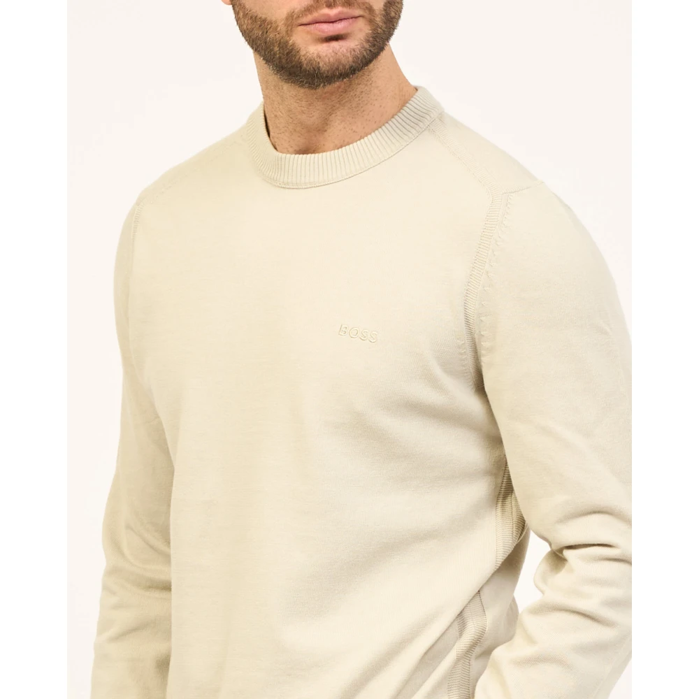Hugo Boss Beige Sweater met Geborduurd Logo Beige Heren