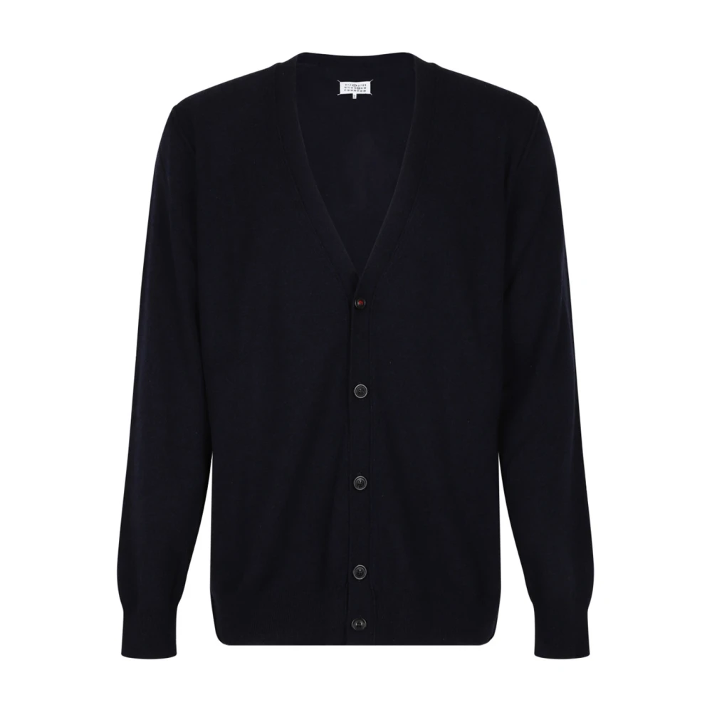 Maison Margiela Men's Blue Cashmere Knitwear, S, V-Neck Cashmere Cardigan