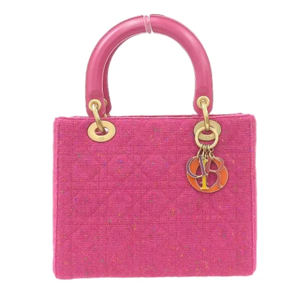 Dior Vintage Pre-owned Canvas handbags Pink Dames