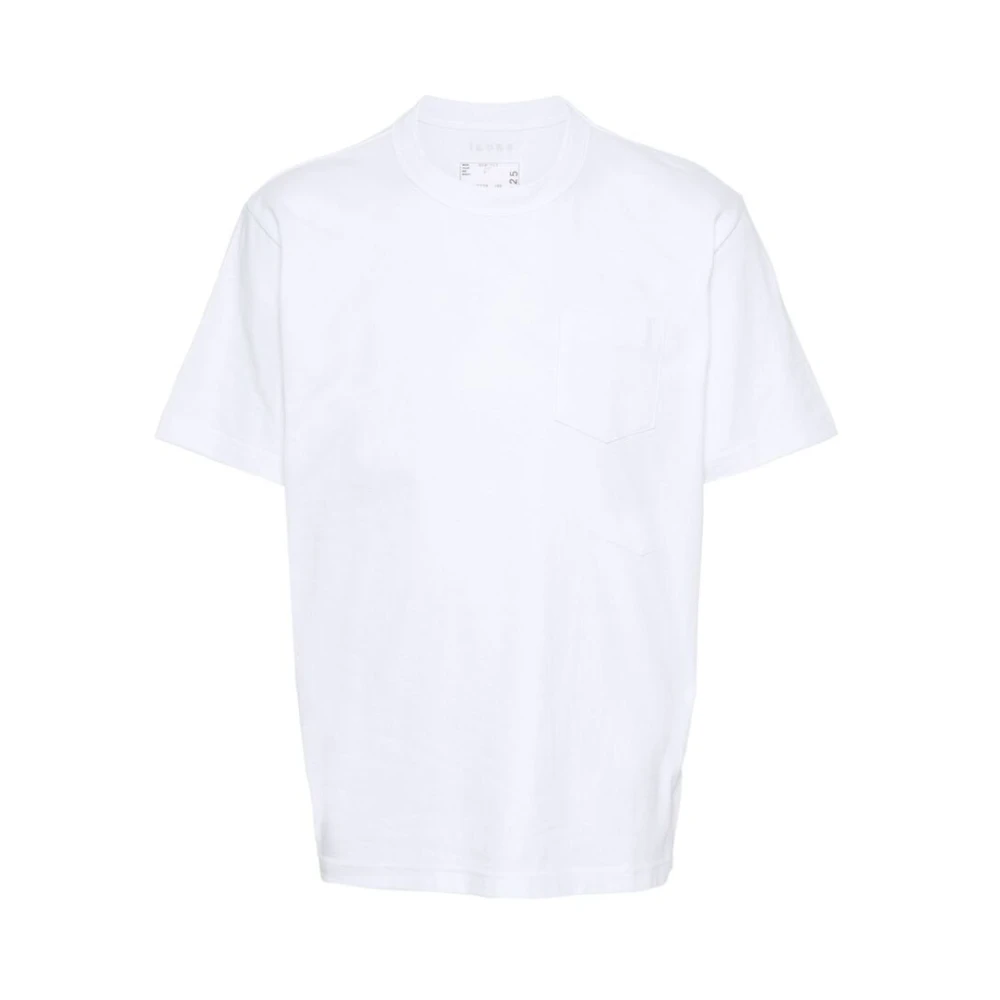 Sacai Witte Katoenen Crew Neck T-shirt White Heren