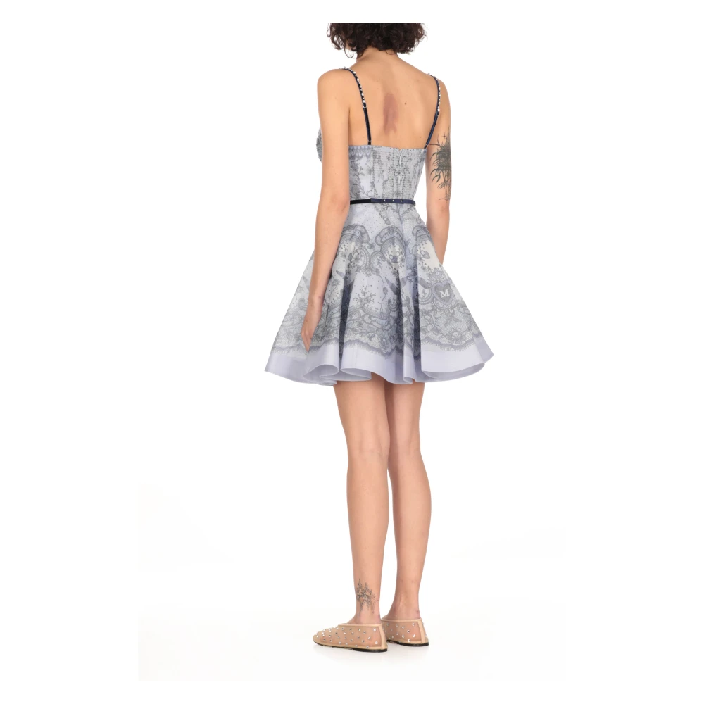 Zimmermann Lichtblauwe Zijden Linnen Jurk Multicolor Dames