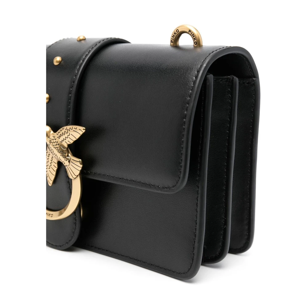 pinko Antiek Goud Love One Mini Tas Black Dames