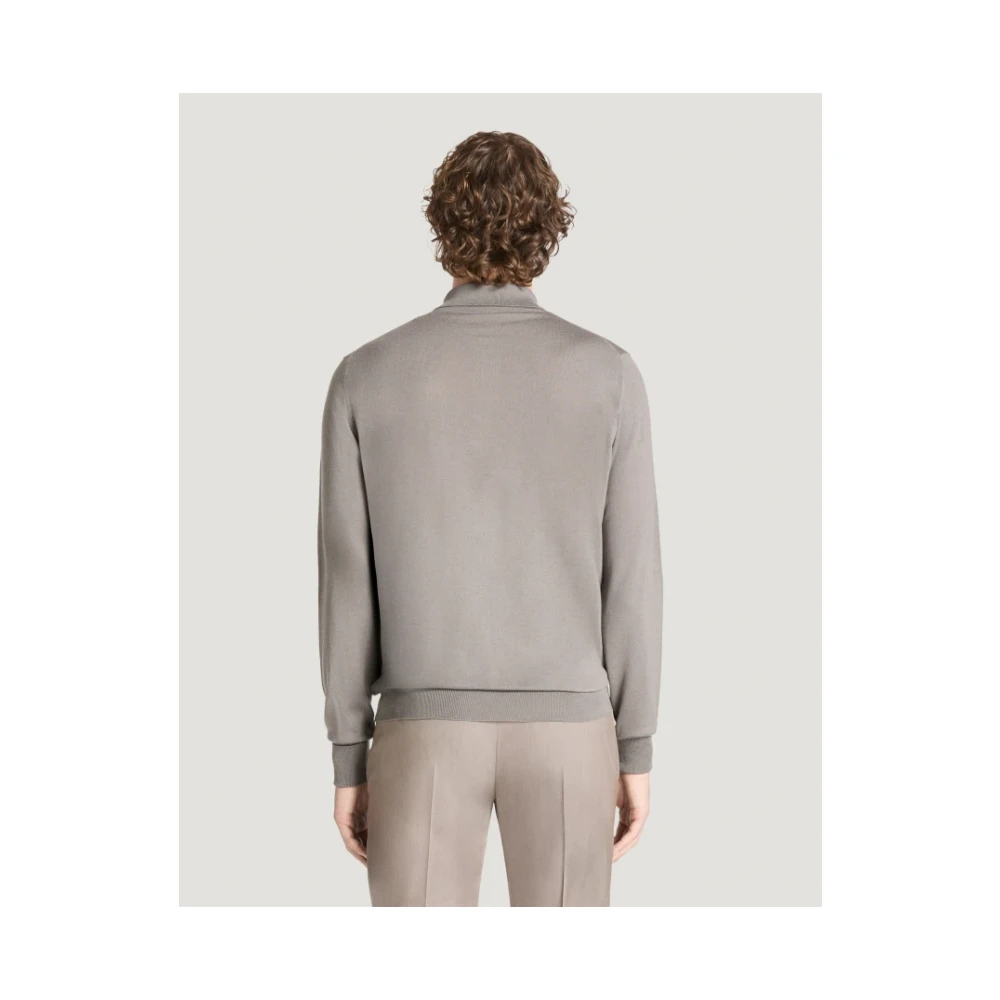 PT Torino Grijze Polo met Lange Mouwen Gray Heren