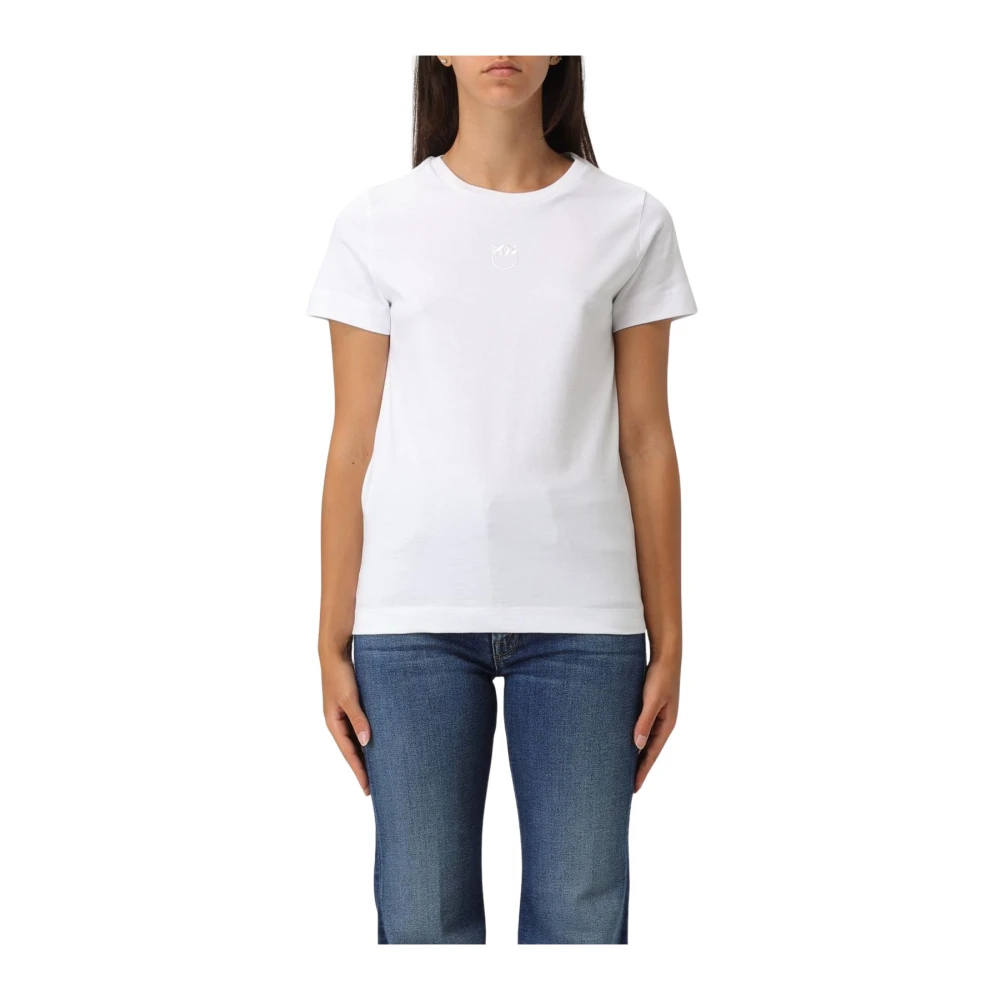 Pinko Women's White Basic Short Sleeve T-Shirt