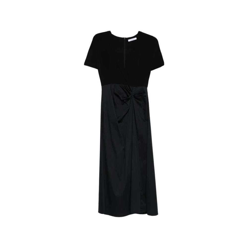 Max Mara Women's Black Midi Dresses, Xs, Abito In Velluto