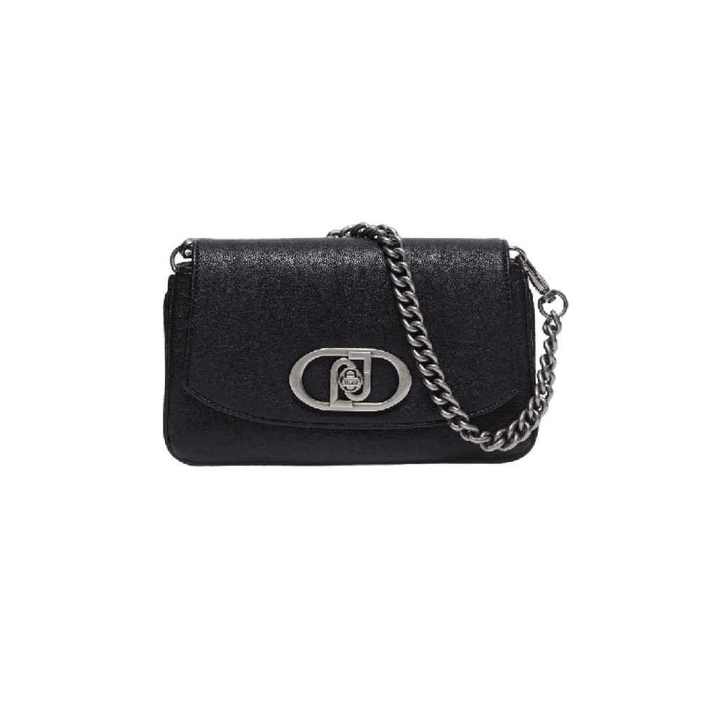 Liu Jo Zwarte Crossbody Tas met Kettinghengsel Black Dames