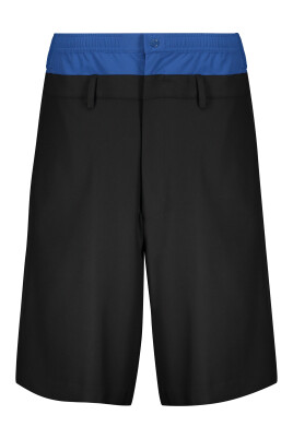 contrast-elastic-waist-bermuda-shorts