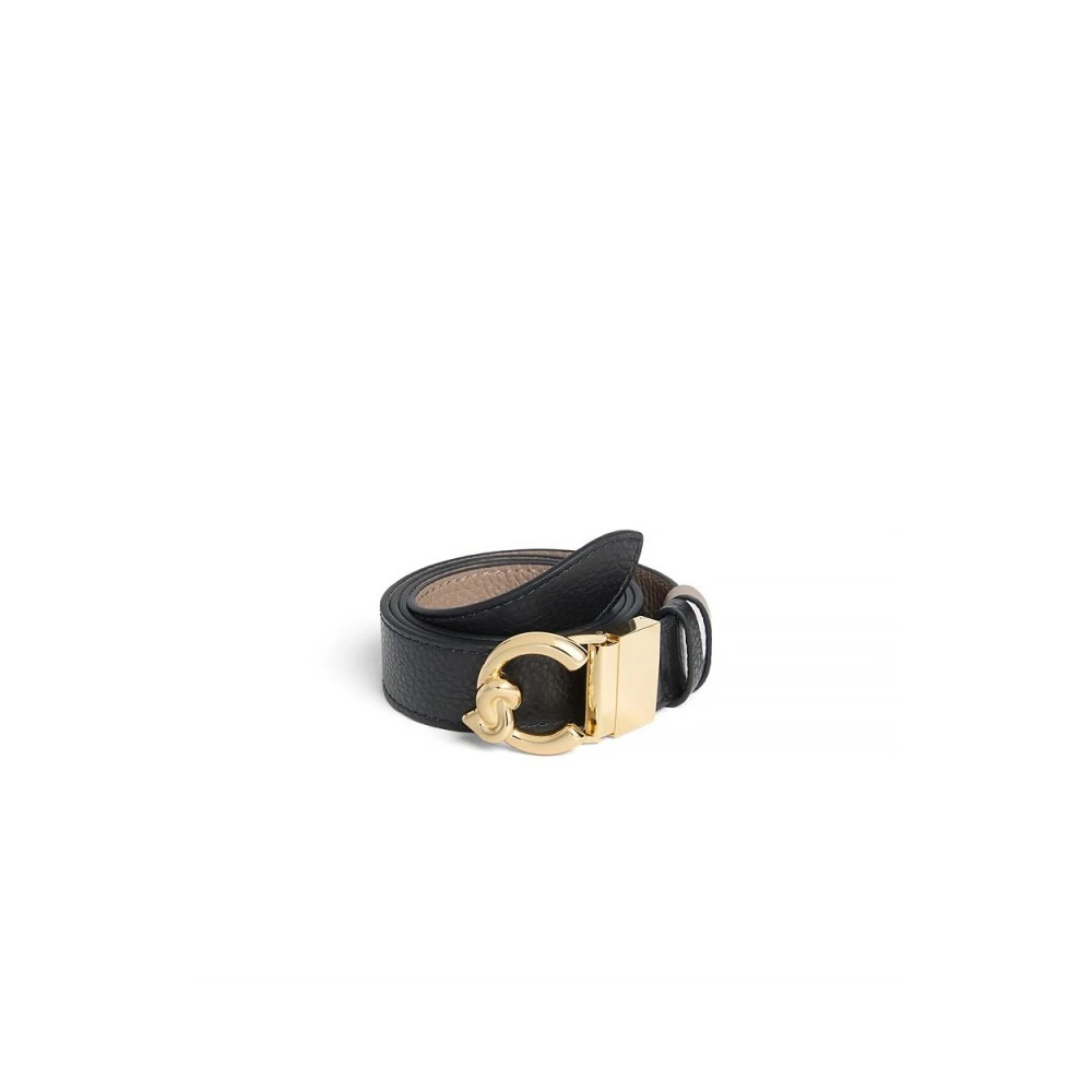Coccinelle Women's Black Reversible Leather Belt - Belts - Xl - Accessories