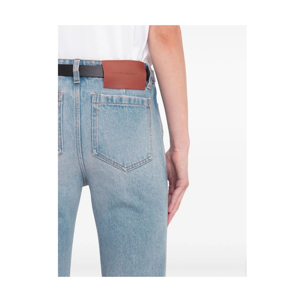 Victoria Beckham Blauwe Cropped Jeans met Zakken Blue Dames