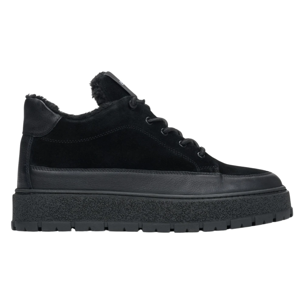 Estro Fur-Lined High-Top Sneakers Heren Schoenen Zwart