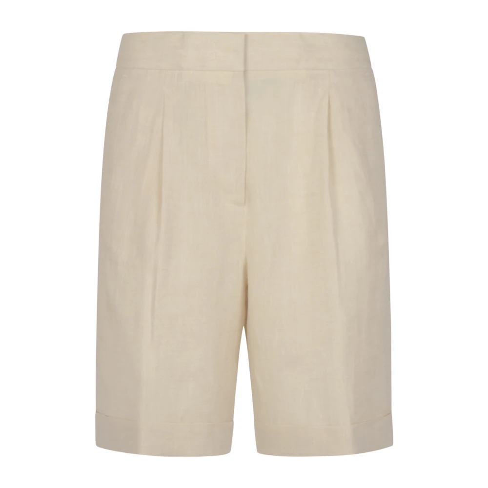 PESERICO Dames Bermuda broek van stof Beige Dames