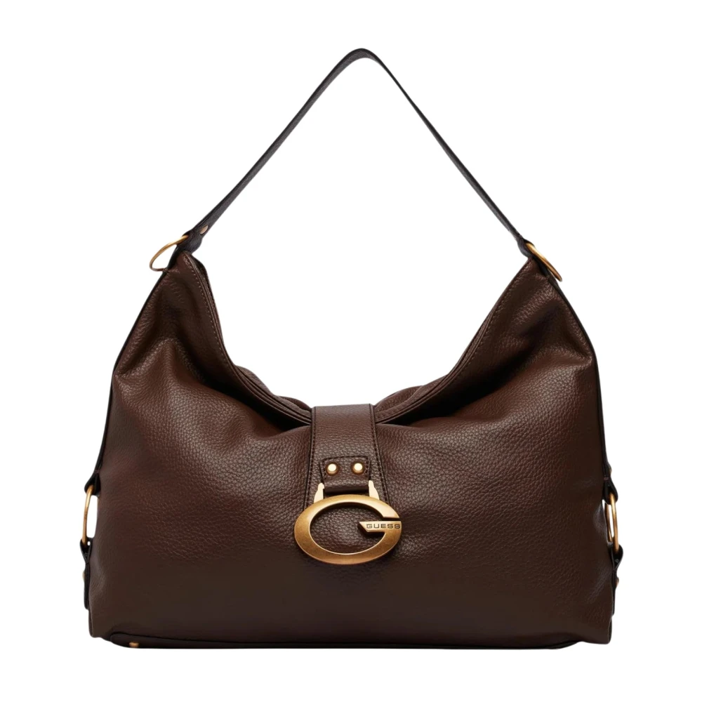 Guess Donna Oro Borsa Grande A Spalla Camden Espresso - Immagine 4