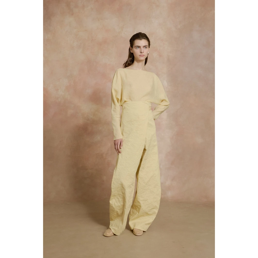 Cortana Citroen lichtgele hoge taille broek Yellow Dames