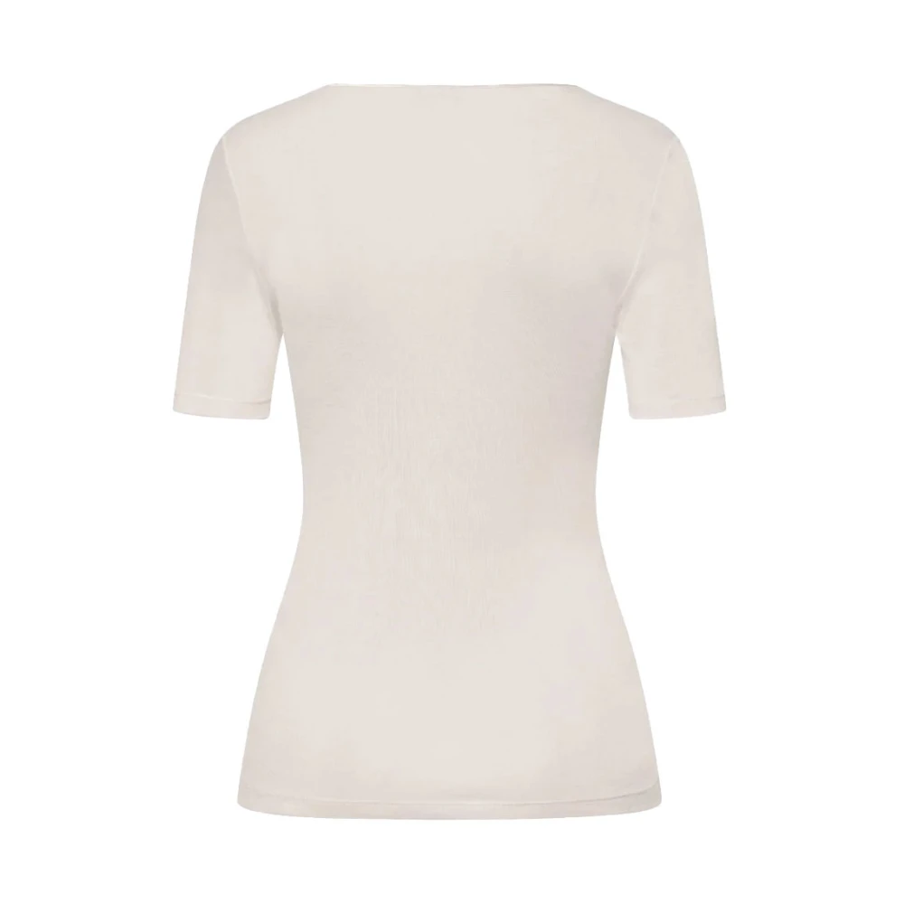 Hanro Zijden T-shirt Bleke Room White Dames