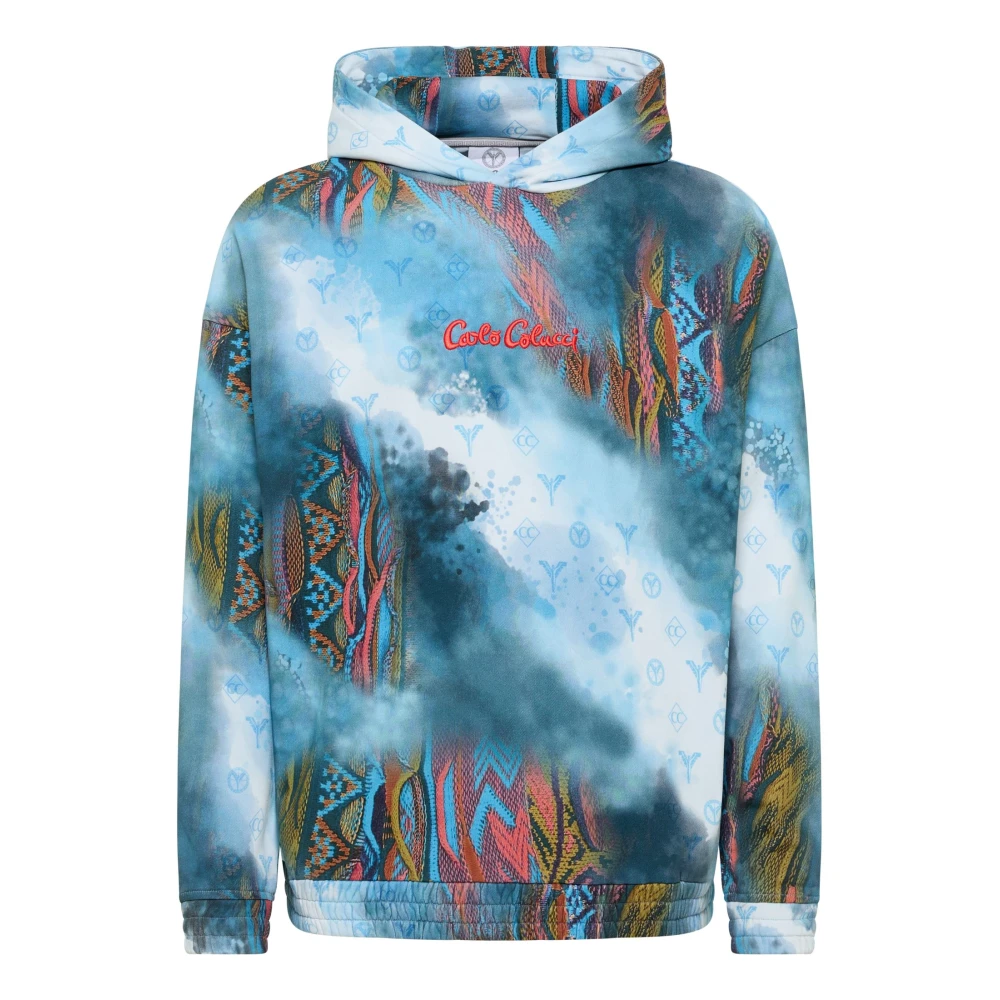 Carlo colucci Sprayed Knit Oversize Hoodie Multicolor Heren
