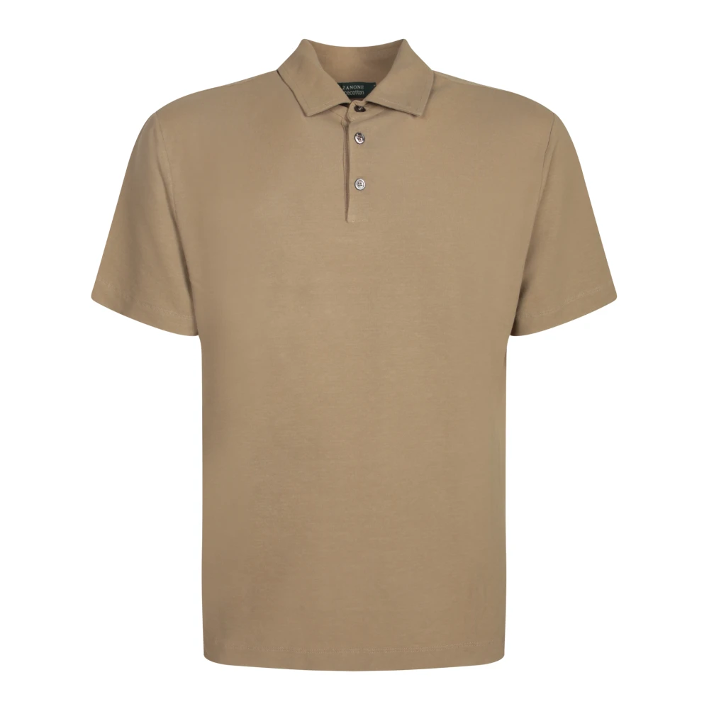 Zanone Men's Beige T-Shirt Polo Casual Wear - Polo Shirts - 2XL - Tops