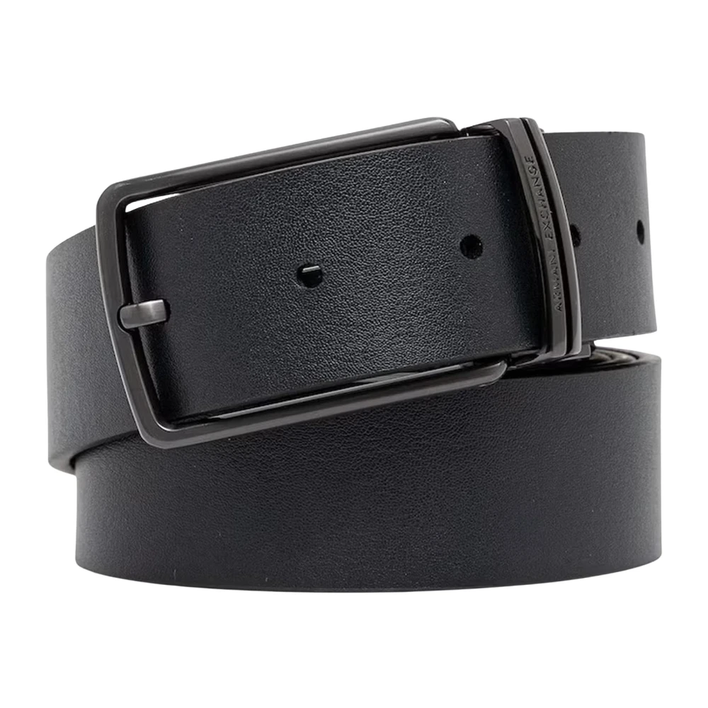 Armani Exchange Mannelijk Zwart Accessoires Heren, One Size, Leer, Reversible Riem