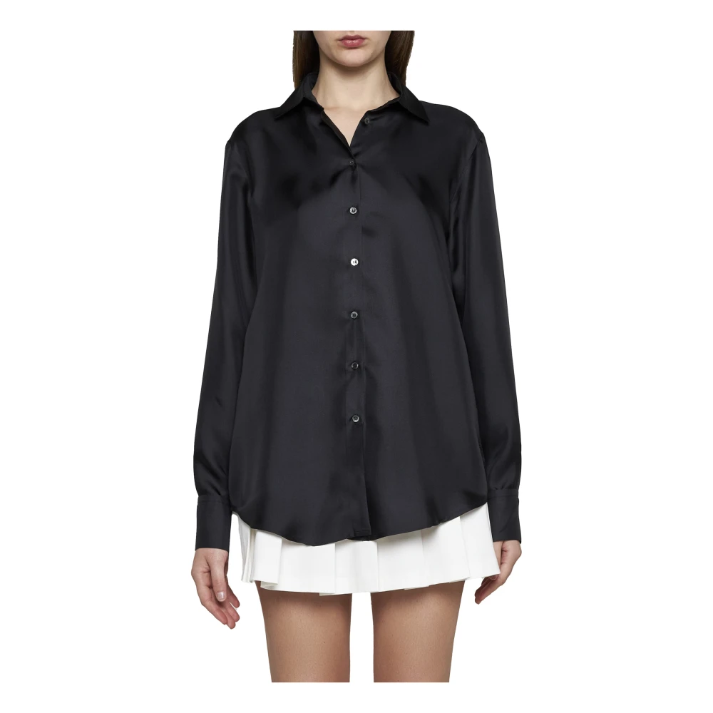 Blanca Vita Basis Witte Shirts Black Dames