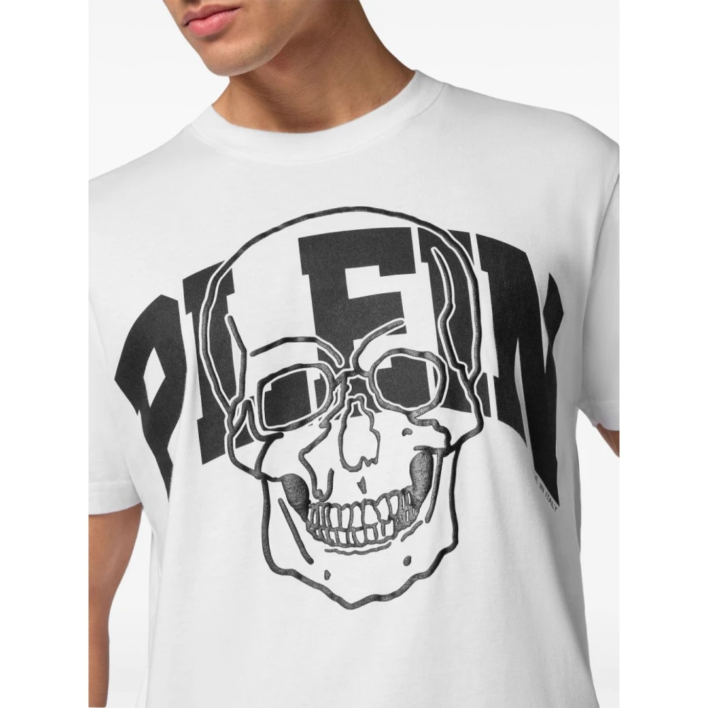 Philipp Plein Wit Katoenen T-Shirt White Heren
