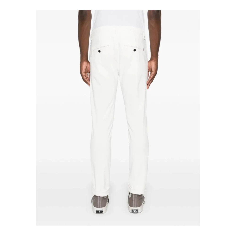Dondup Witte Slim Fit Corduroy Broek White Heren